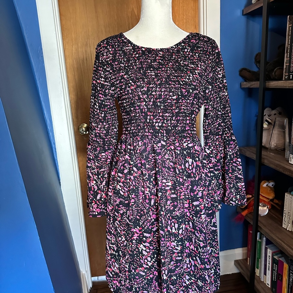 Elegant Pink and Black Women's Dress
